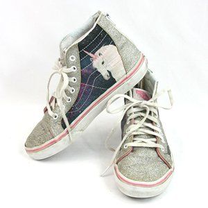 Vans Girls Unicorn Silver Sparkle Hightop Sneakers